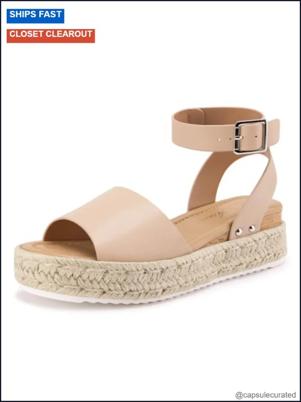 Women's Espadrille Platform Wedge Sandals | Open Toe Ankle Strap Buckle |